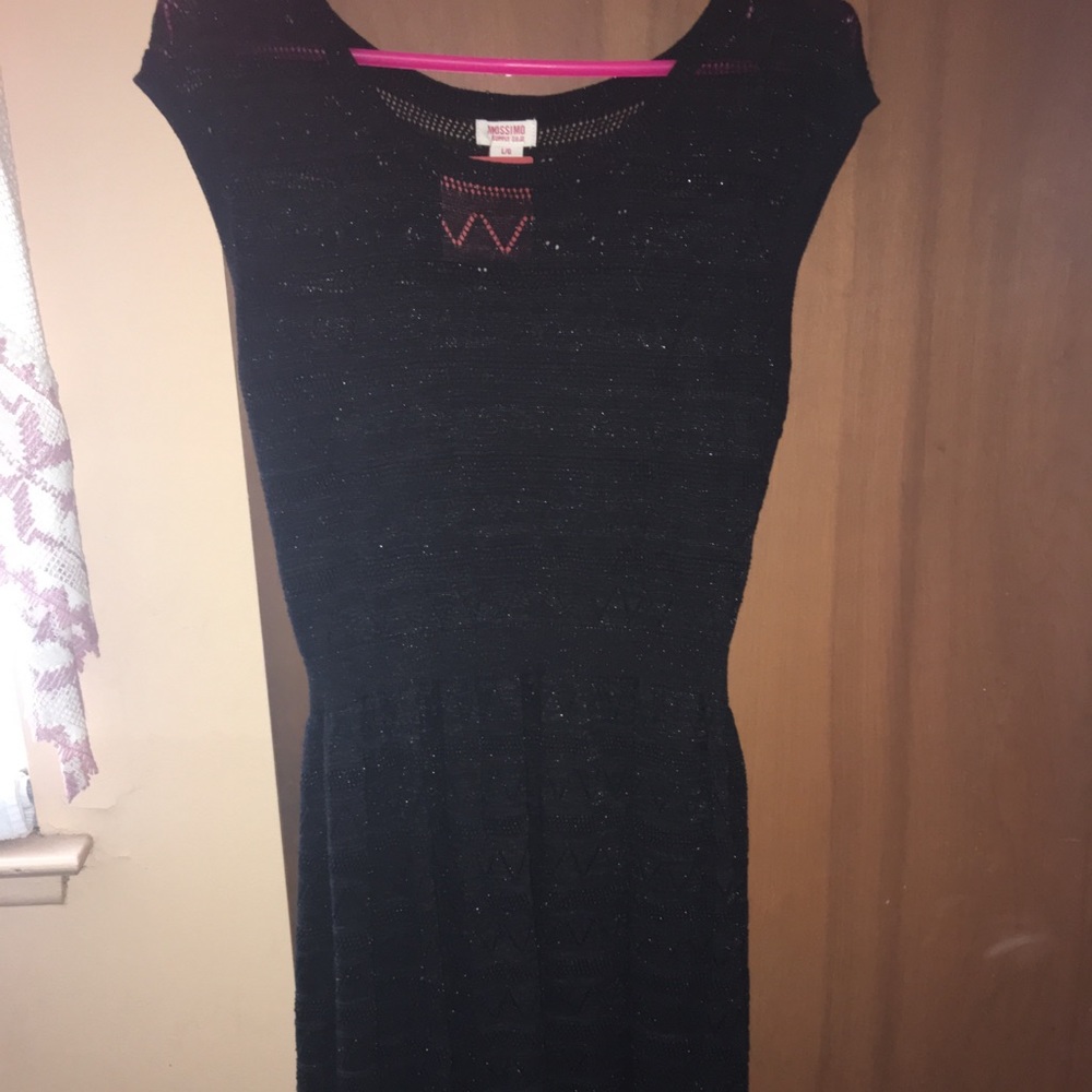 Black Crochet Sparkle Dress